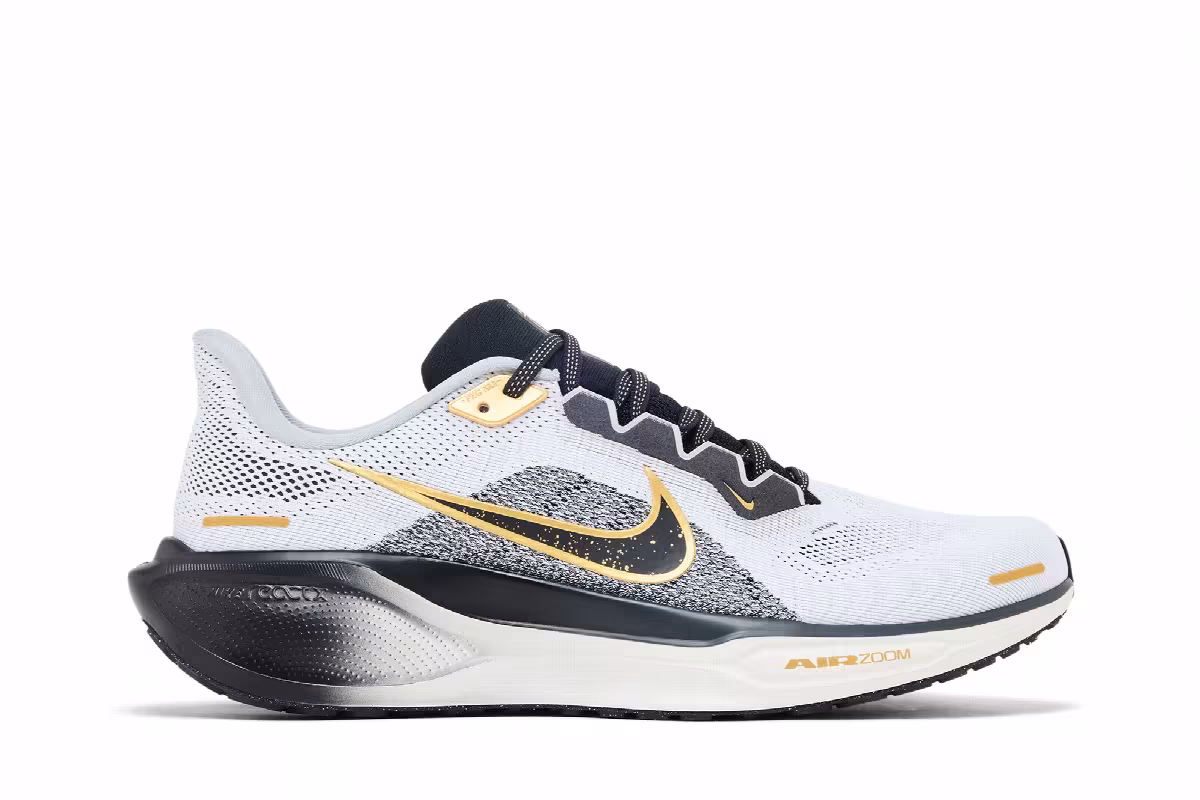 Nike Air Zoom Pegasus 41 Premium White Black Metallic Gold, view 2