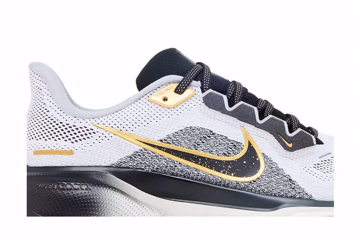 Nike Air Zoom Pegasus 41 Premium White Black Metallic Gold, view 3