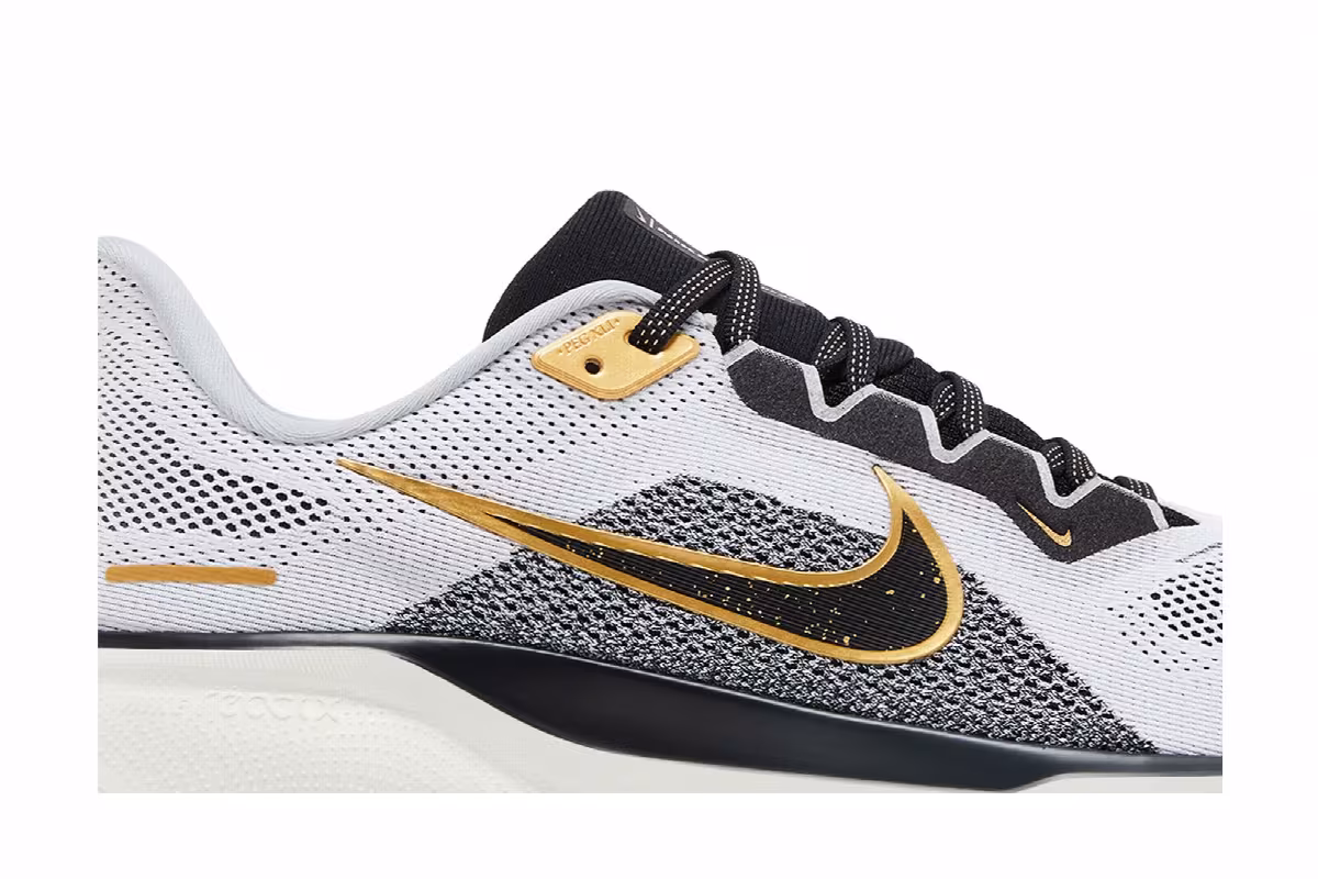 Nike Air Zoom Pegasus 41 Light Smoke Grey Metallic Gold, view 3