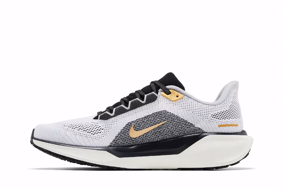 Nike Air Zoom Pegasus 41 Light Smoke Grey Metallic Gold, view 4
