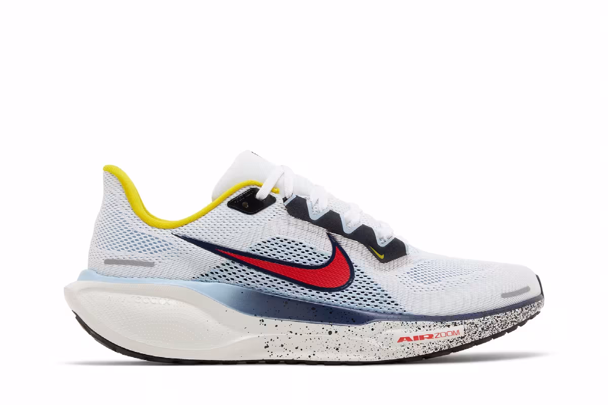 Nike Air Zoom Pegasus 41 White Psychic Blue Red, view 2