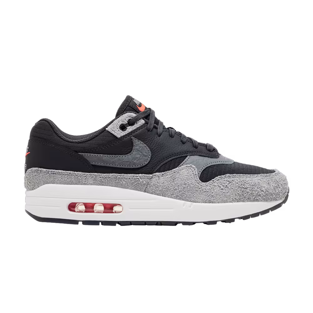 Nike Air Max 1 Premium Dark Smoke Grey Flash Crimson