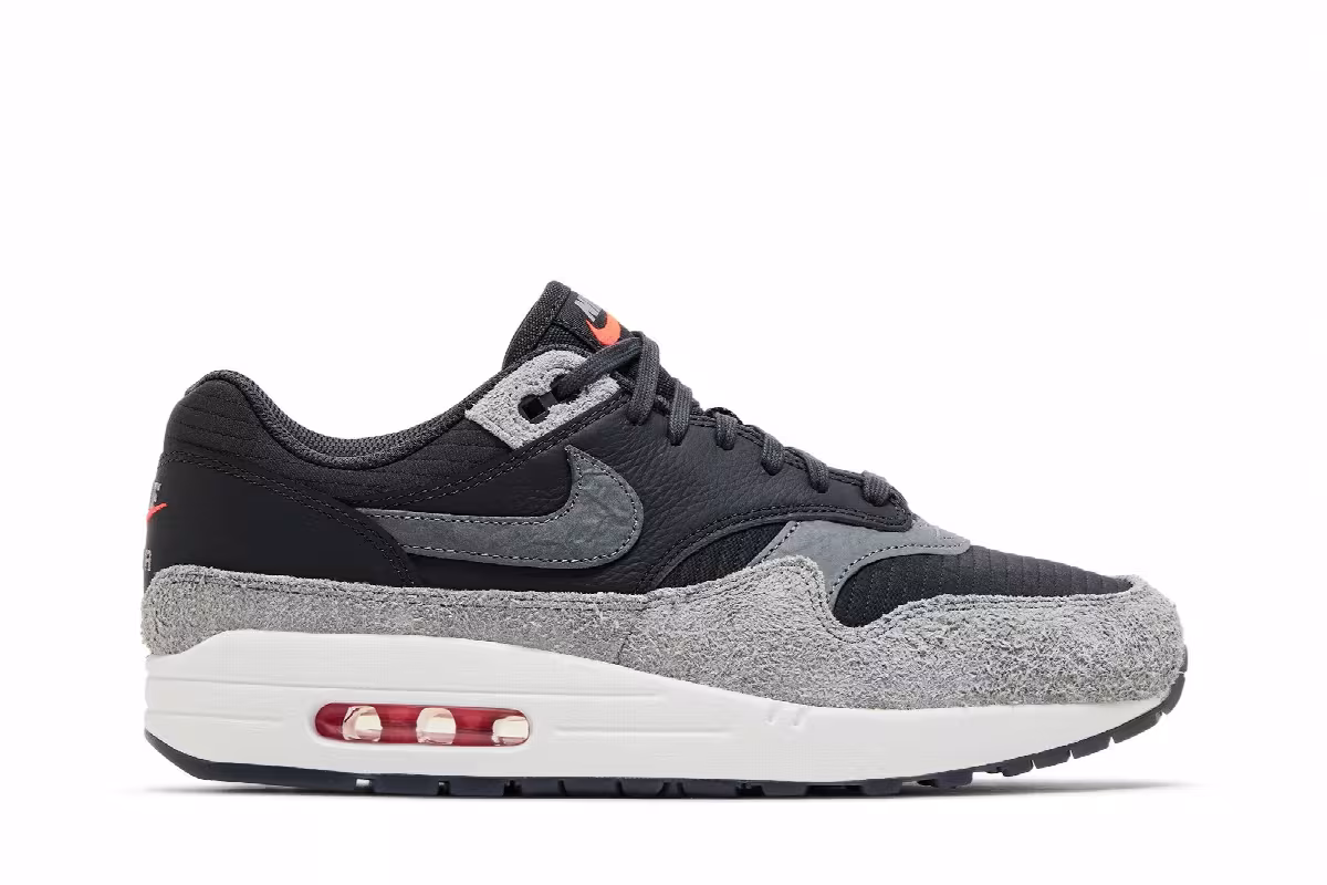 Nike Air Max 1 Premium Dark Smoke Grey Flash Crimson, view 2
