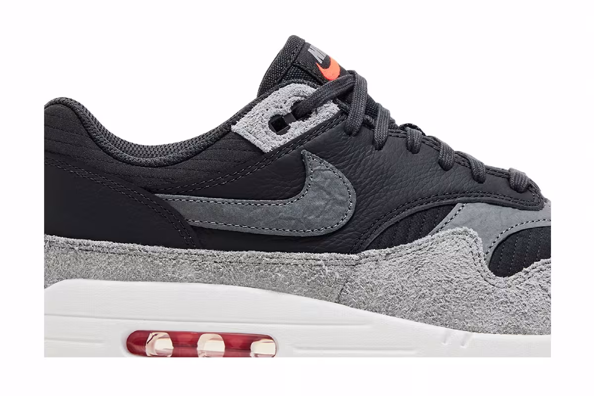 Nike Air Max 1 Premium Dark Smoke Grey Flash Crimson, view 3