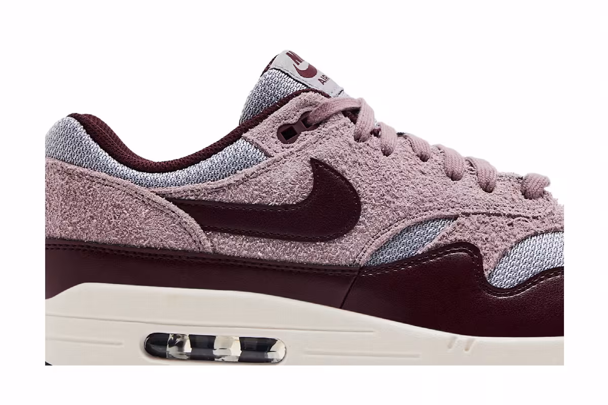 Nike Air Max 1 Essential Premium Burgundy Crush, view 3