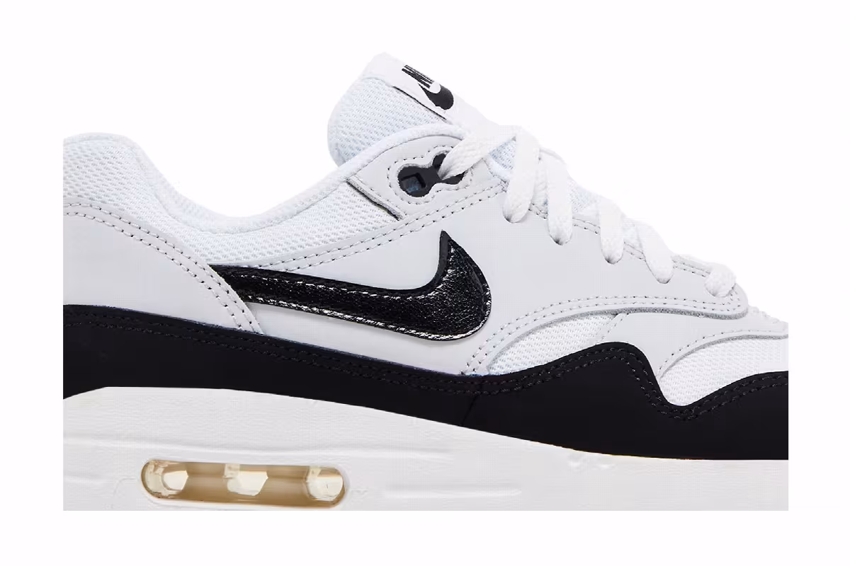 Nike Air Max 1 GS White Black, view 3