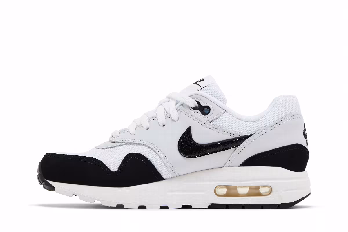 Nike Air Max 1 GS White Black, view 4