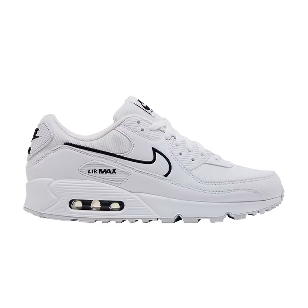 Nike Air Max 90 White Black Outlined Swoosh