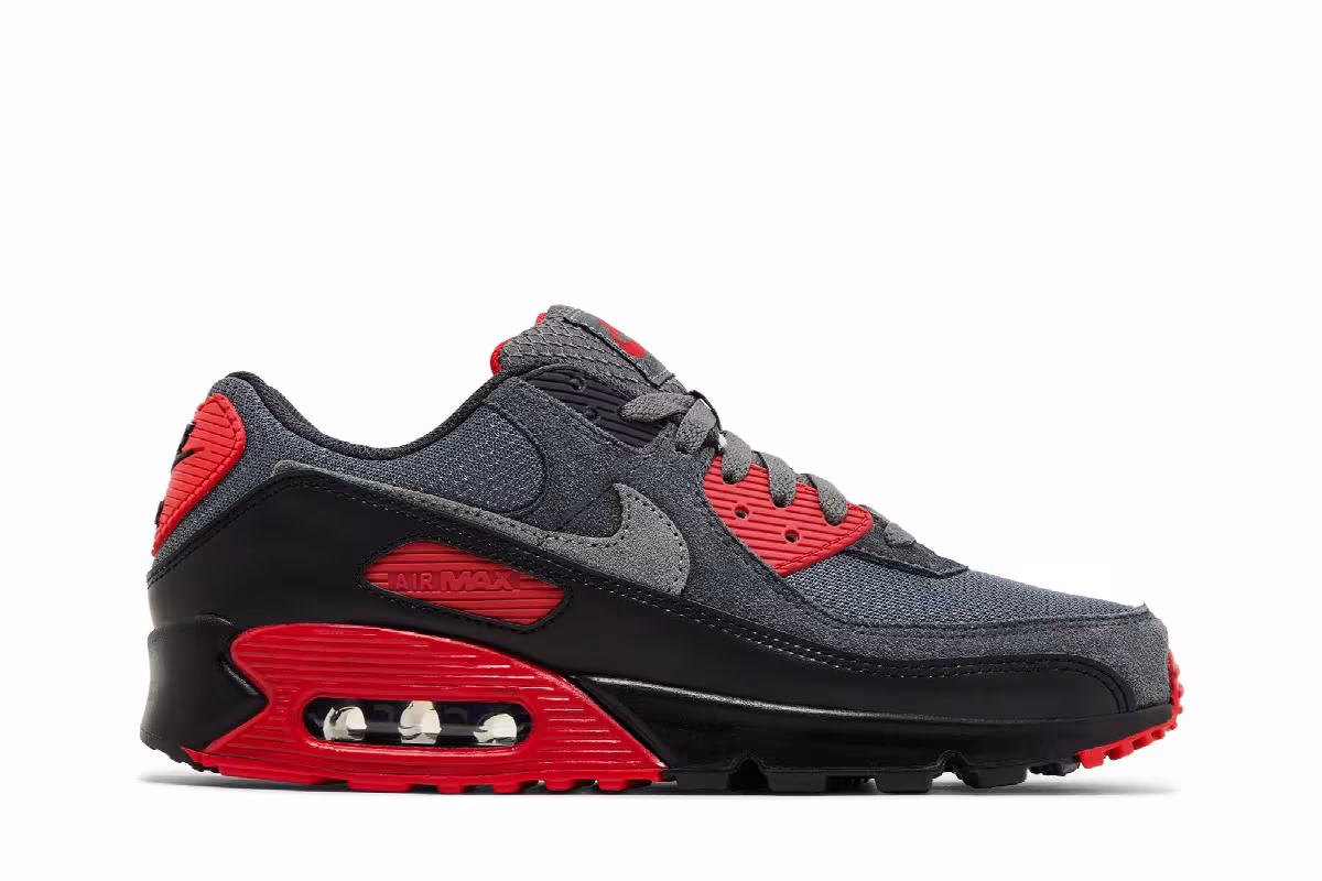 Nike Air Max 90 Iron Grey Fire Red, view 2