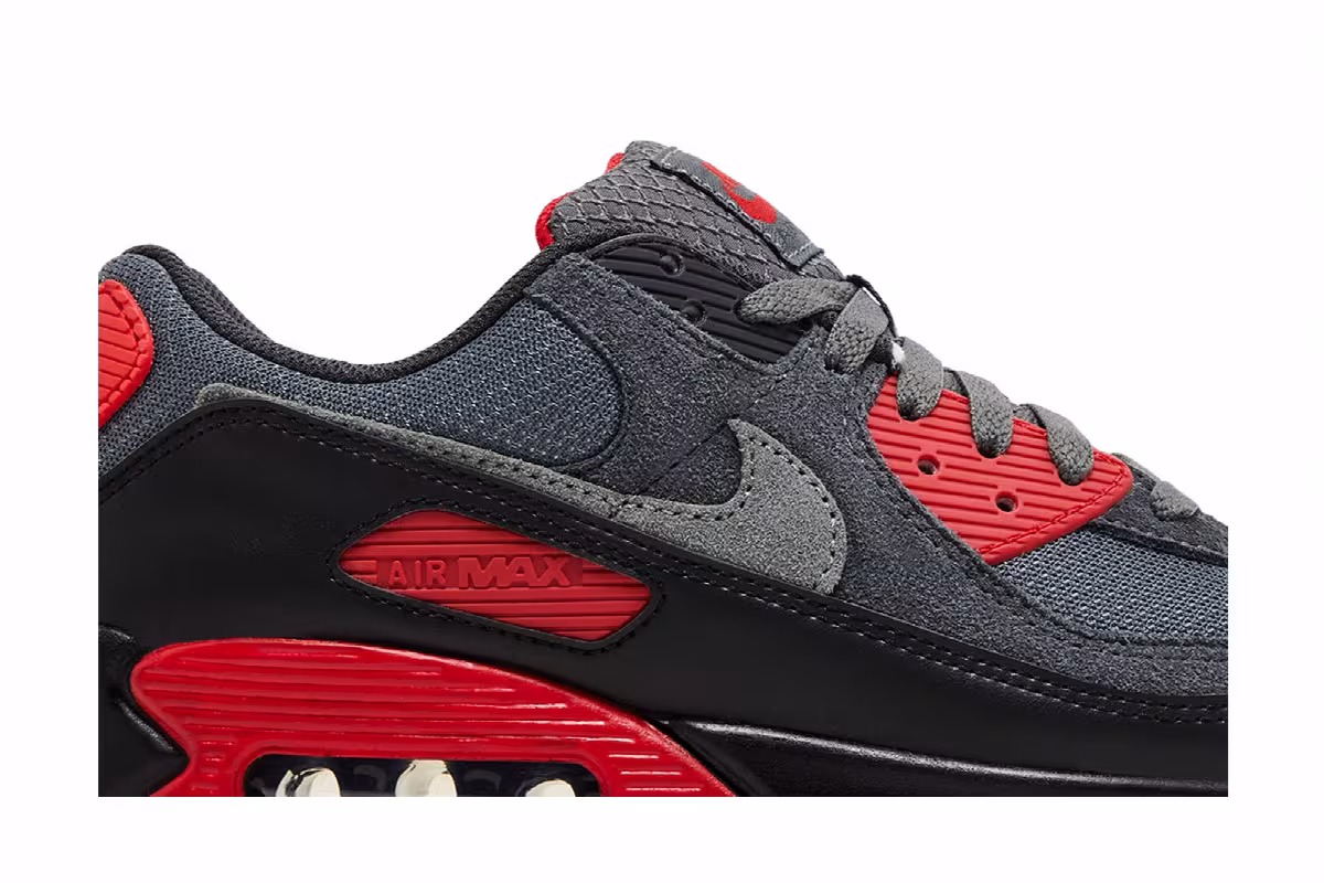 Nike Air Max 90 Iron Grey Fire Red, view 3