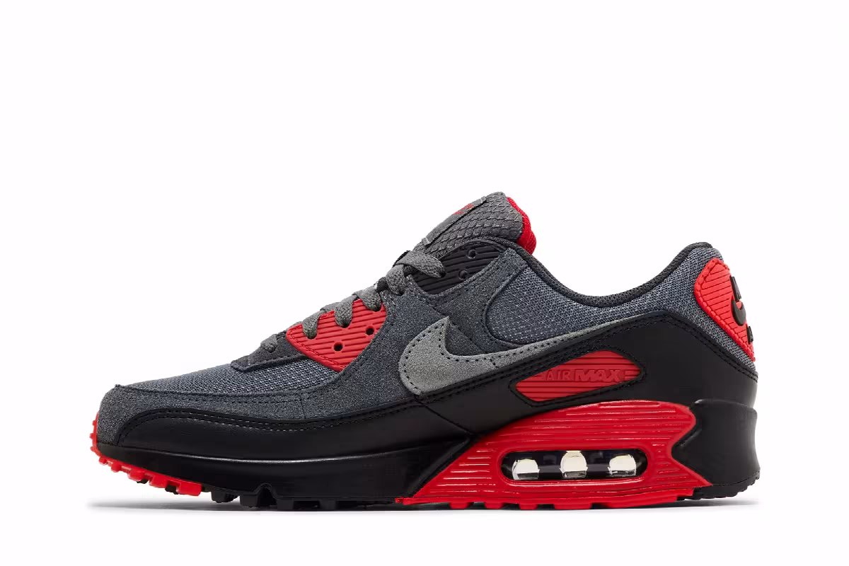 Nike Air Max 90 Iron Grey Fire Red, view 4