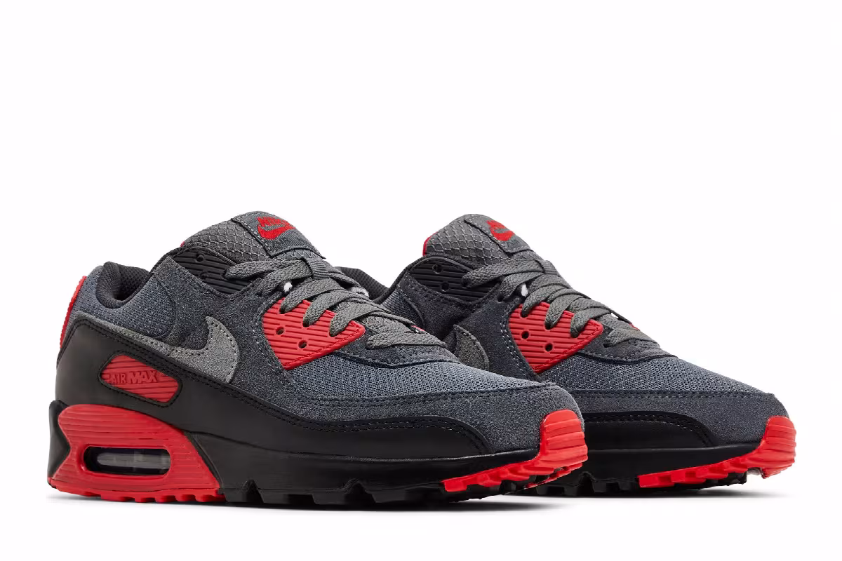 Nike Air Max 90 Iron Grey Fire Red, view 9