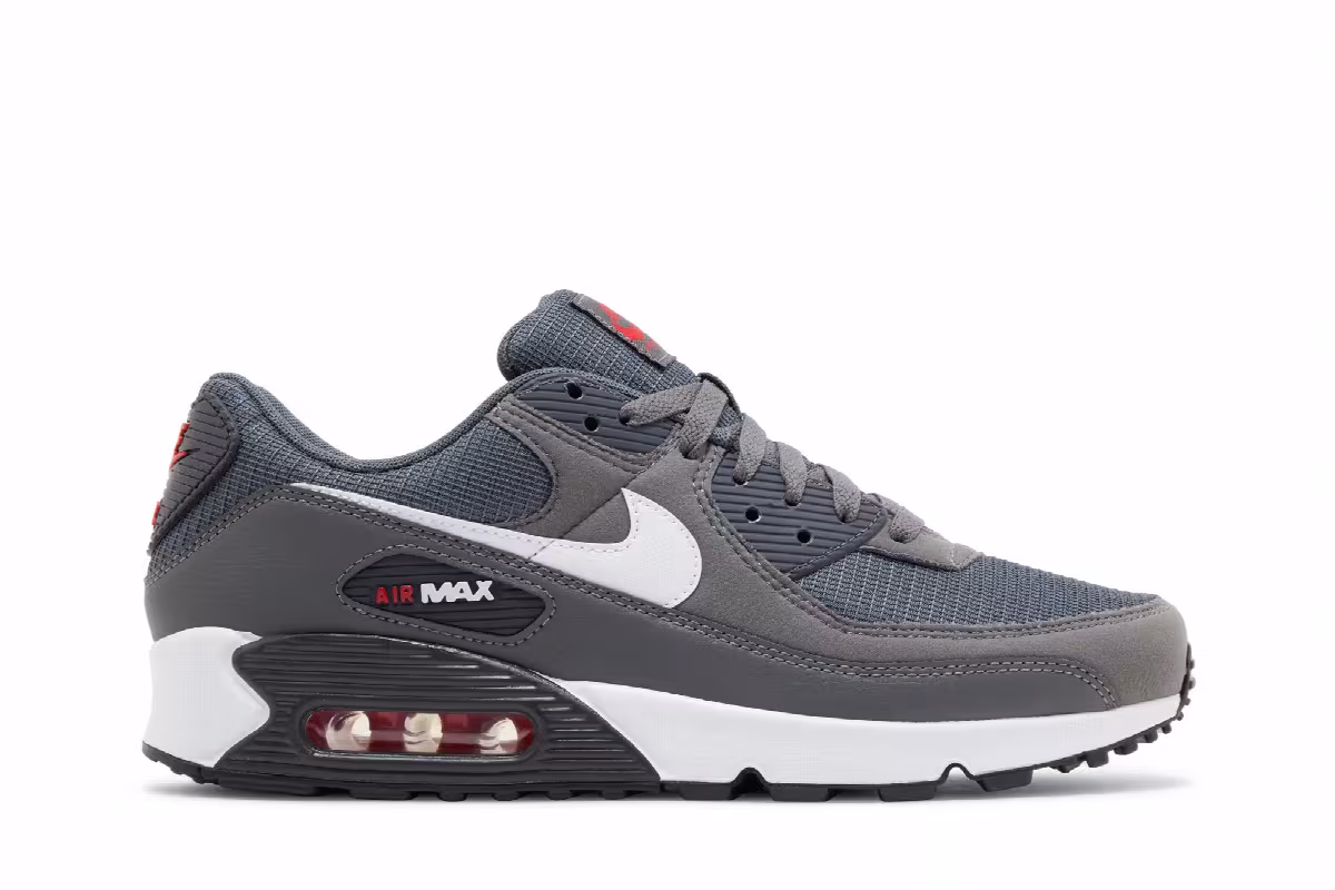 Nike Air Max 90 Iron Grey University Red, view 2