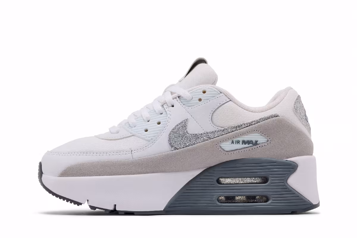 Nike Women's Air Max 90 LV8 Glitter Swoosh, view 4