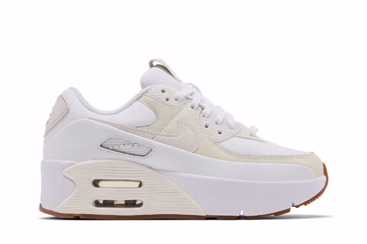 Nike Women's Air Max 90 LV9 White Soft Pearl Gum, view 2