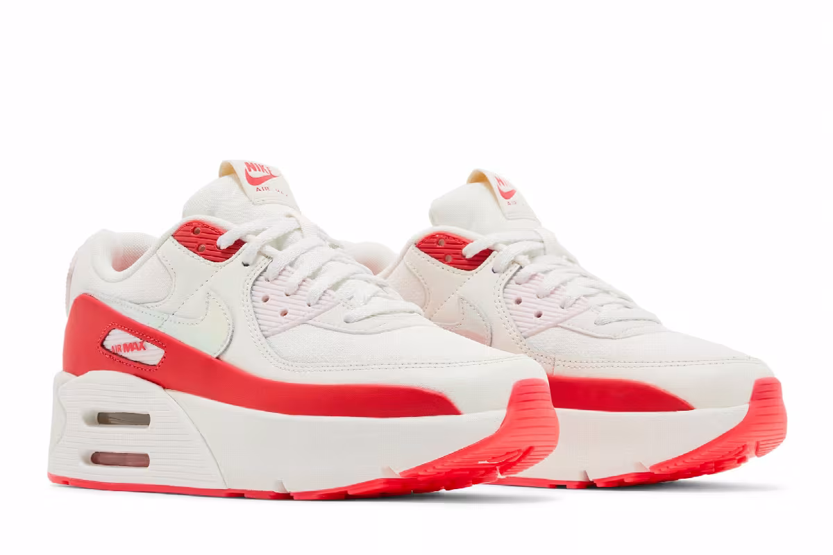 Nike Women's Air Max 90 LV9 Sail Siren Red, view 9