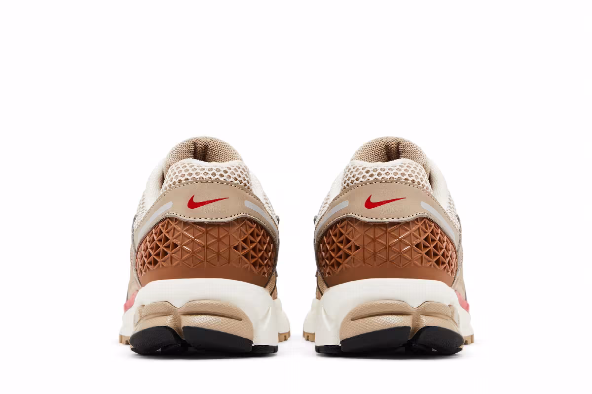 Nike Women's Air Zoom Vomero 5 Khaki Fire Red, view 7