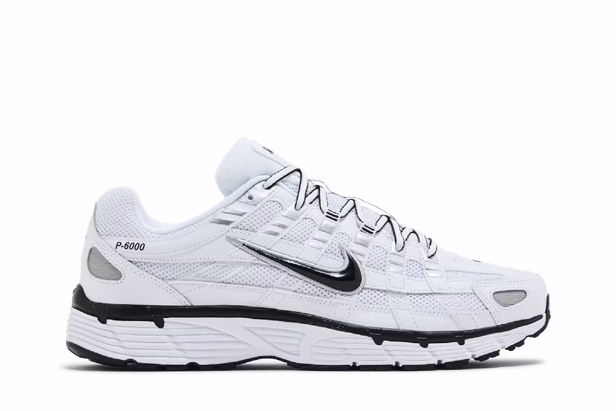 Nike P-6000 White Metallic Silver Black, view 2
