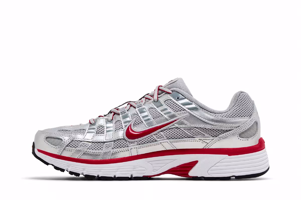 Nike P-6000 Metallic Silver Gym Red, view 4