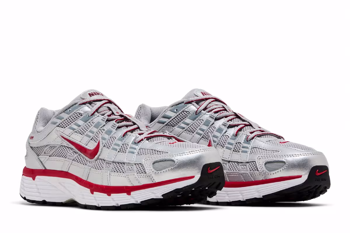 Nike P-6000 Metallic Silver Gym Red, view 9