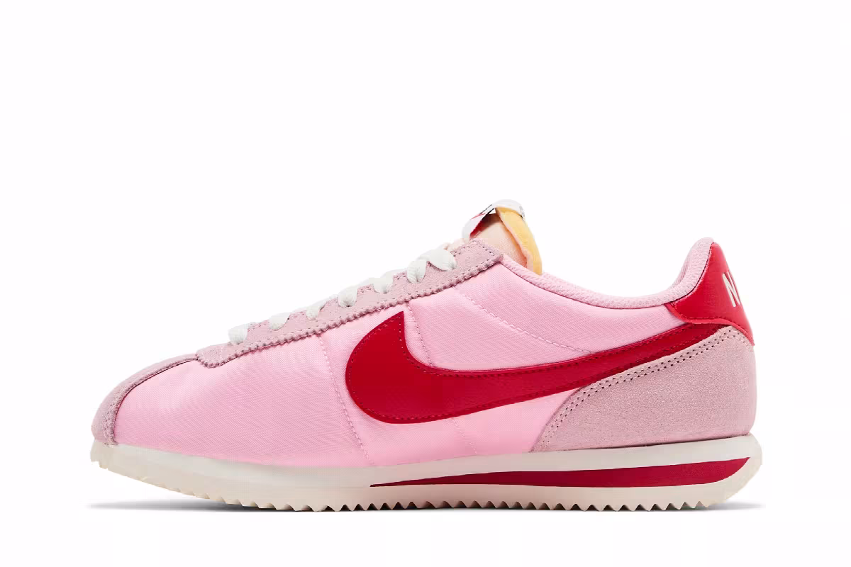 Nike Women's Cortez TXT Soft Pink Fire Red, view 4
