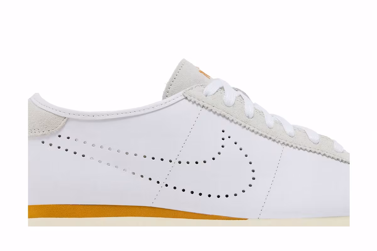 Nike Women's Cortez Leather White Bronze Perforated Swoosh, view 3