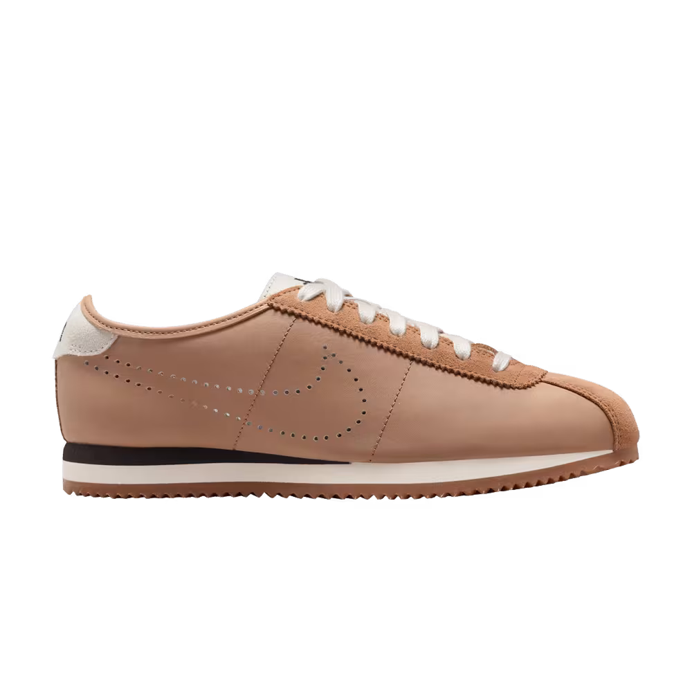 Nike Women's Cortez Leather Pale Shale Perforated Swoosh