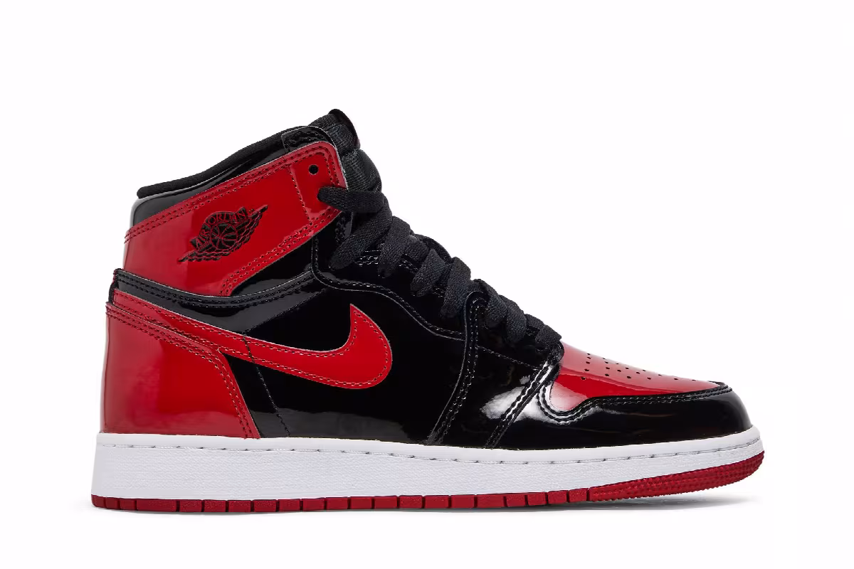 Air Jordan 1 High OG GS Patent Bred, view 2