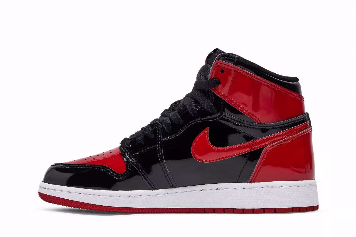 Air Jordan 1 High OG GS Patent Bred, view 4