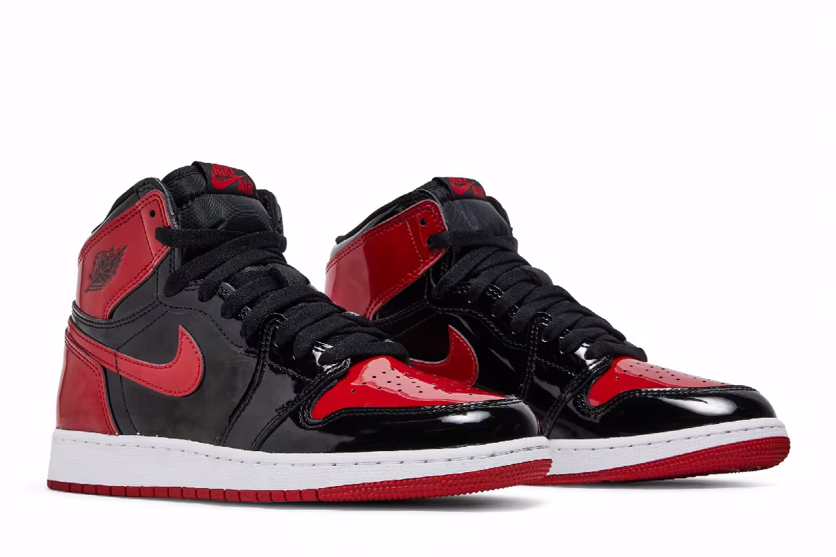Air Jordan 1 High OG GS Patent Bred, view 9