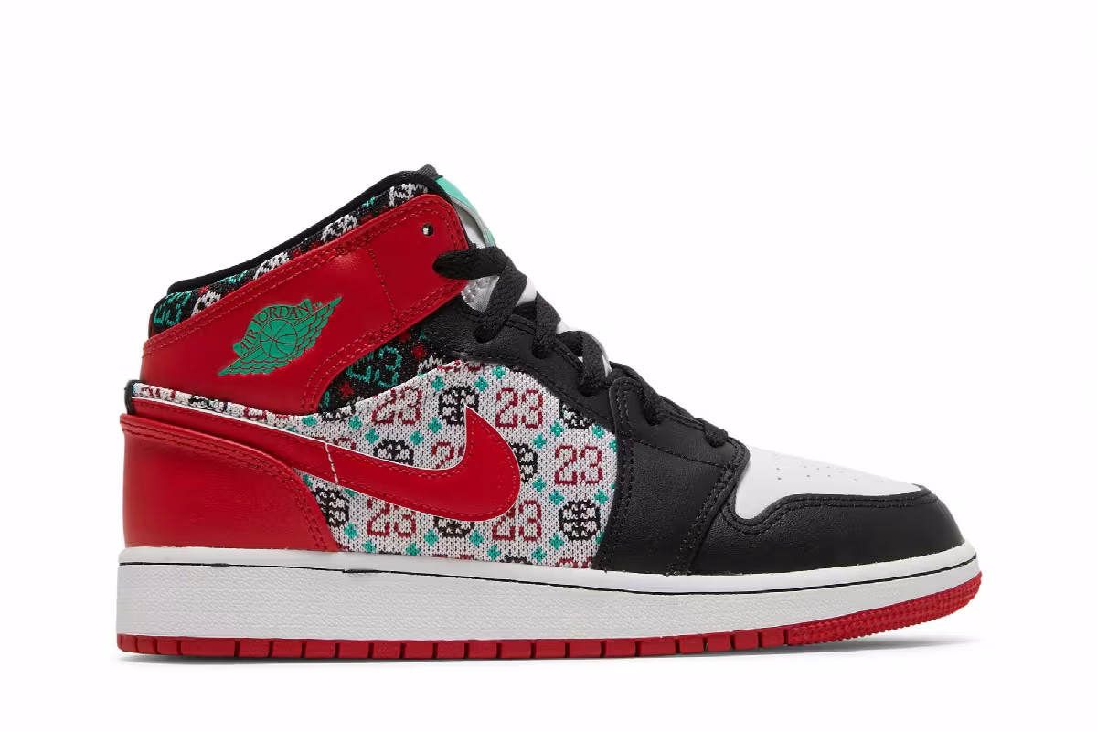 Air Jordan 1 Mid SE GS Ugly Christmas Sweater, view 2