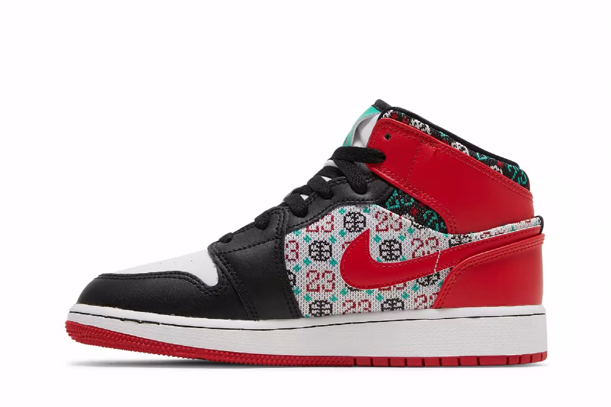 Air Jordan 1 Mid SE GS Ugly Christmas Sweater, view 4