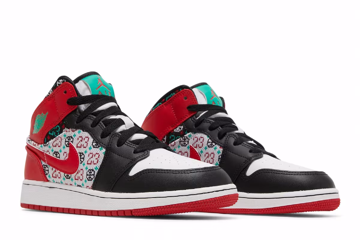 Air Jordan 1 Mid SE GS Ugly Christmas Sweater, view 9
