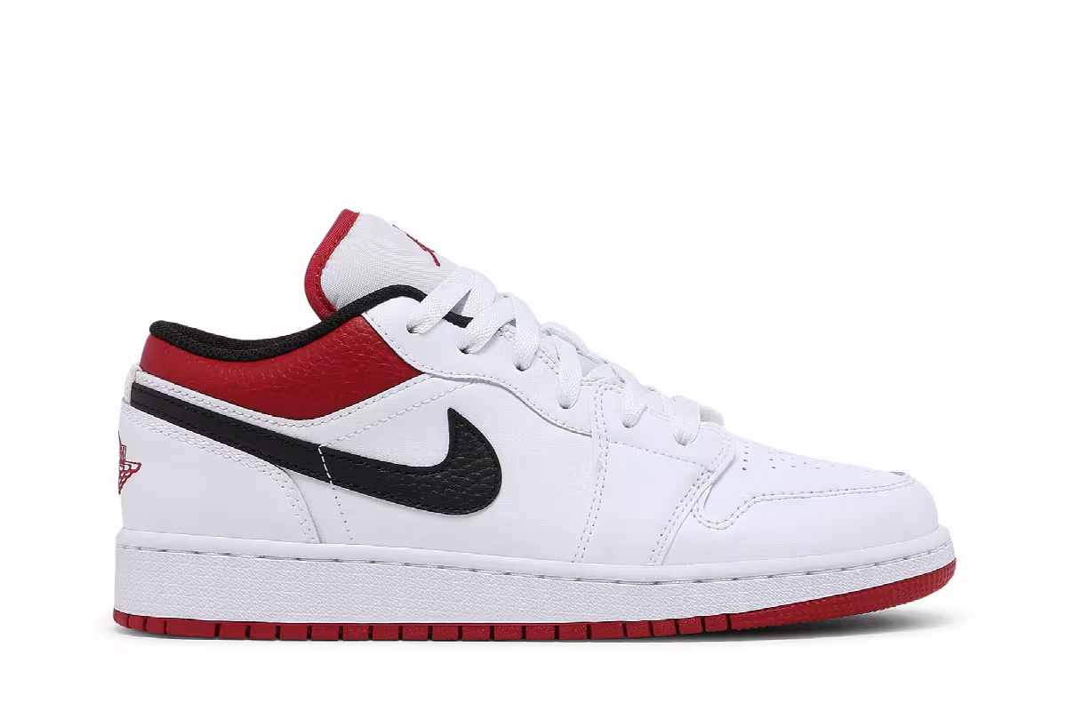 Air Jordan 1 Low GS White Gym Red, view 2