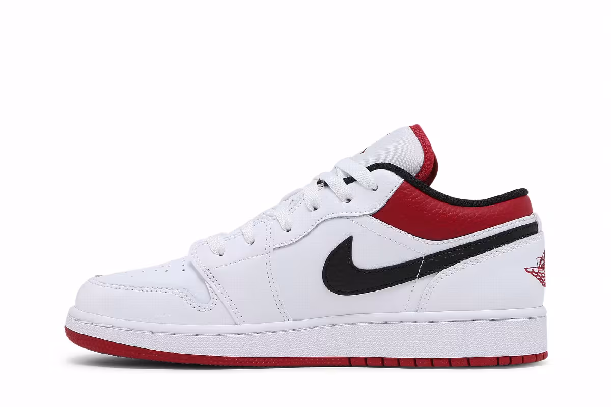 Air Jordan 1 Low GS White Gym Red, view 4