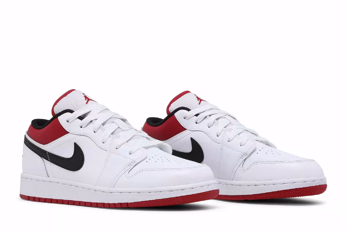 Air Jordan 1 Low GS White Gym Red, view 9