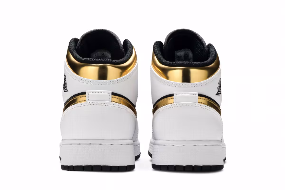 Air Jordan 1 Mid GS White Gold, view 7