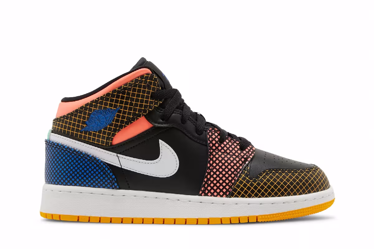 Air Jordan 1 Mid MMD GS Multi Grid, view 2