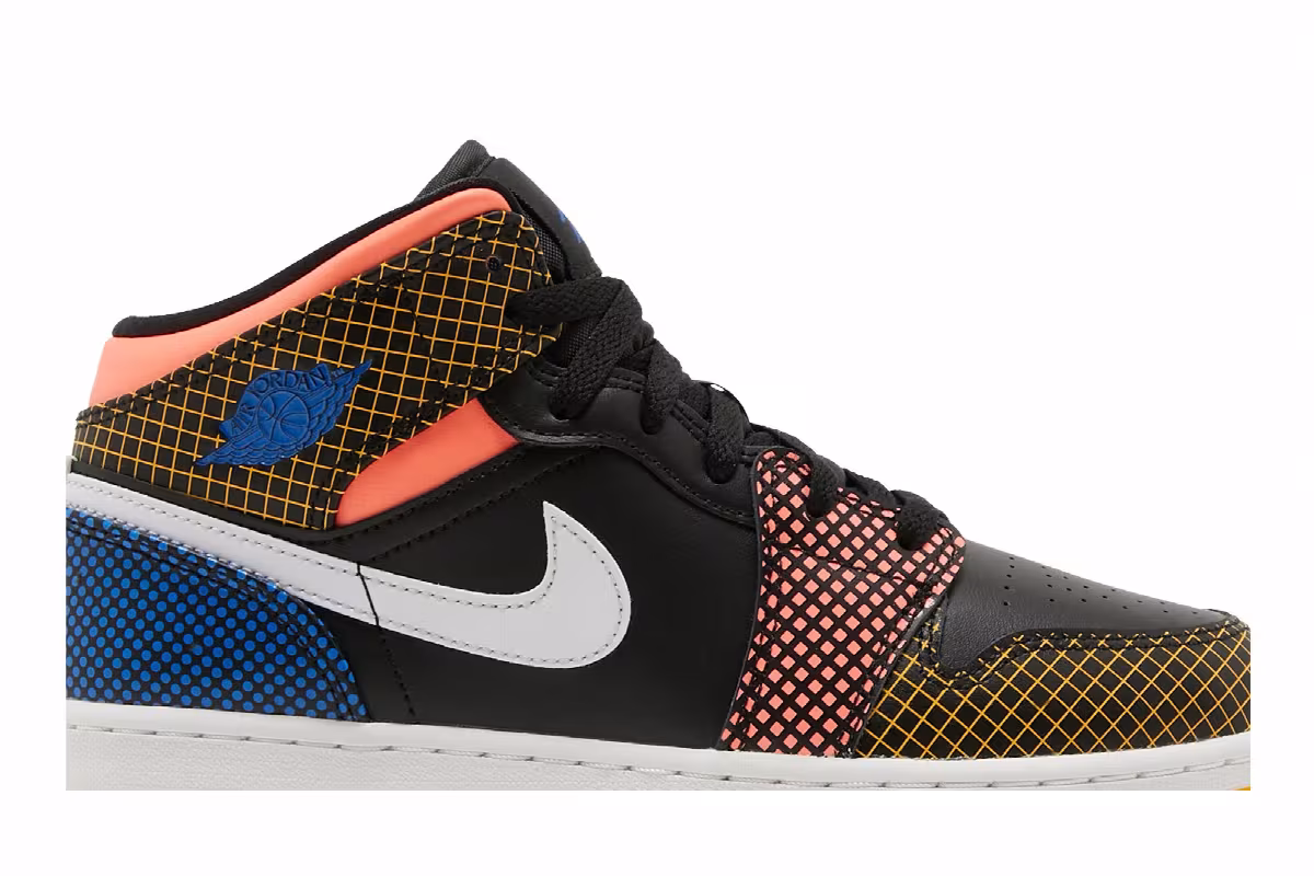 Air Jordan 1 Mid MMD GS Multi Grid, view 3