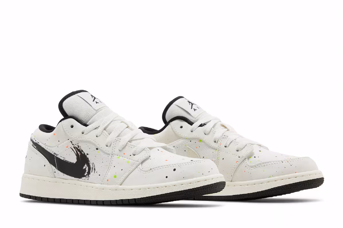 Air Jordan 1 Low SE GS Paint Splatter, view 9
