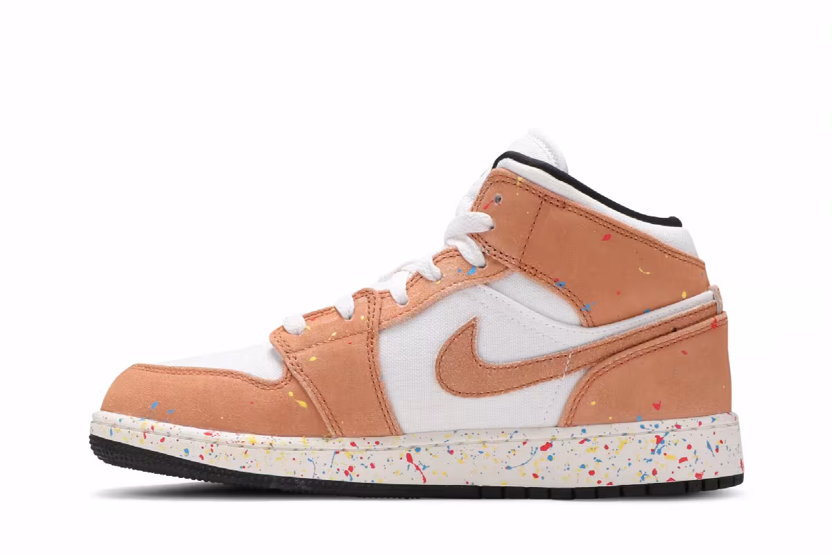 Air Jordan 1 Mid SE GS Brushstroke Paint Splatter, view 4