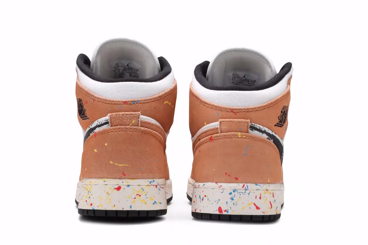Air Jordan 1 Mid SE GS Brushstroke Paint Splatter, view 7