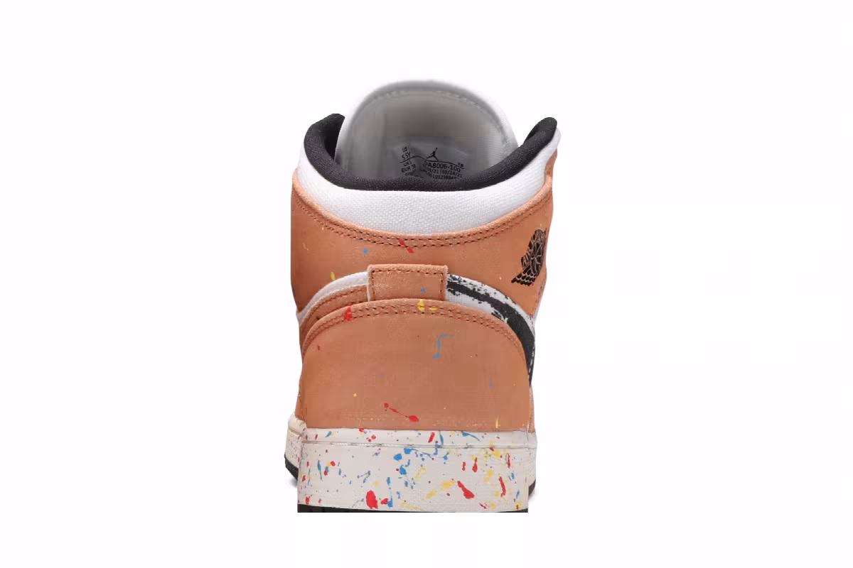 Air Jordan 1 Mid SE GS Brushstroke Paint Splatter, view 8
