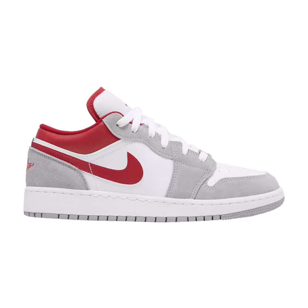 Air Jordan 1 Low SE GS Light Smoke Grey Gym Red