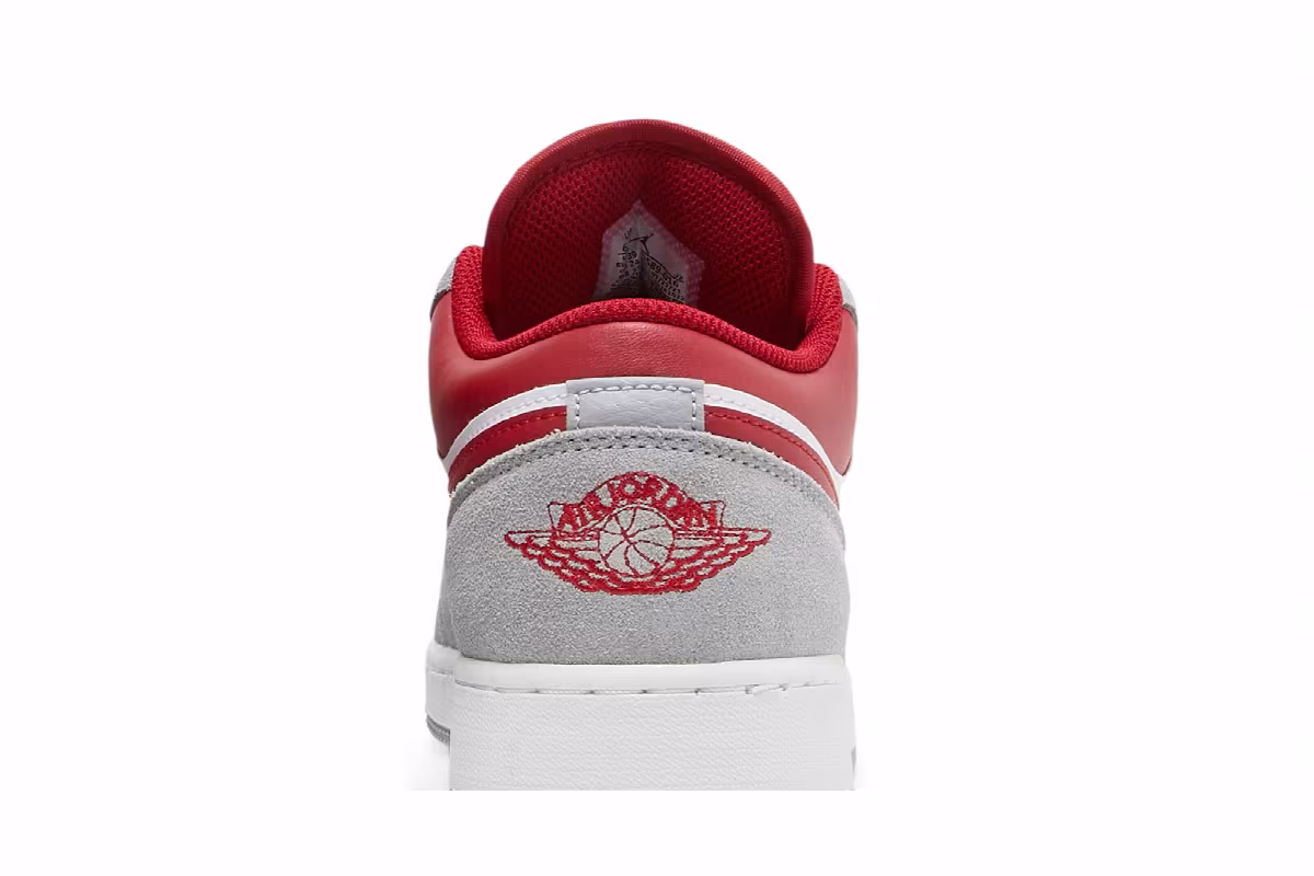 Air Jordan 1 Low SE GS Light Smoke Grey Gym Red, view 8