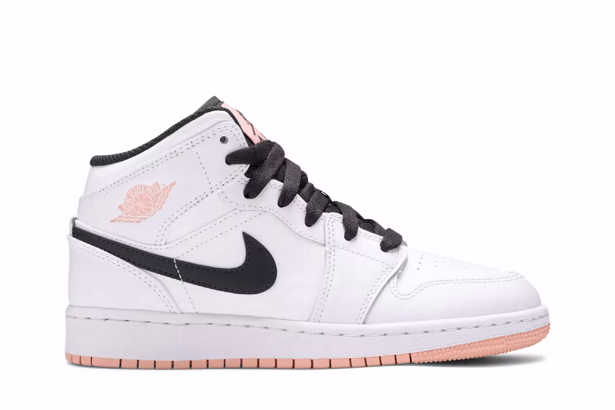 Air Jordan 1 Mid GS White Arctic Orange, view 2