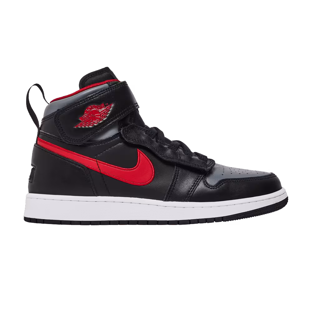 Air Jordan 1 High FlyEase GS Smoke Grey Gym Red