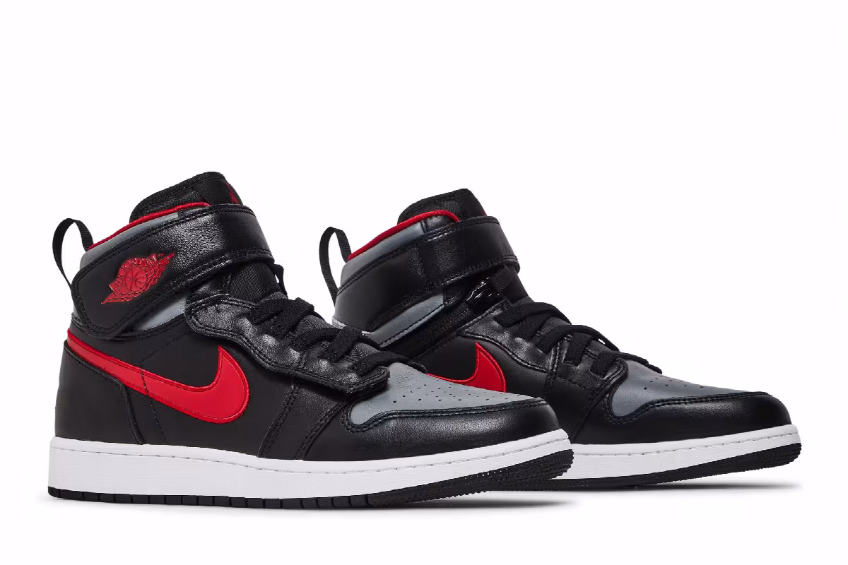 Air Jordan 1 High FlyEase GS Smoke Grey Gym Red, view 9