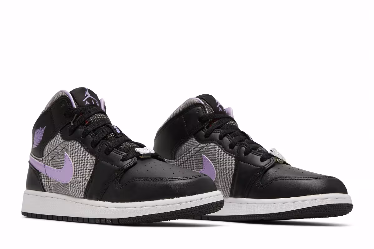 Air Jordan 1 Mid SE GS Houndstooth, view 9