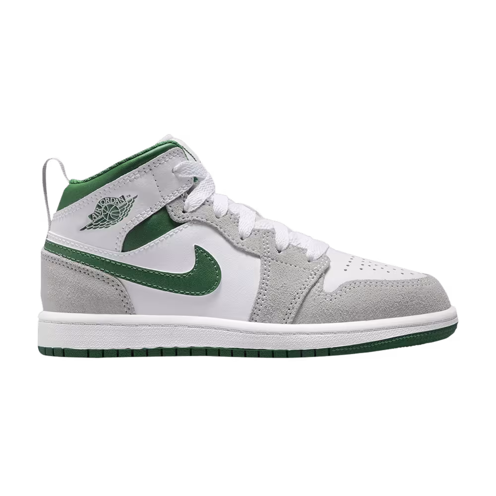 Air Jordan 1 Mid SE PS Grey Pine Green